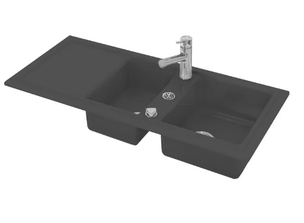 Duravit Cassia Кухонная мойка двойная 116 см черный