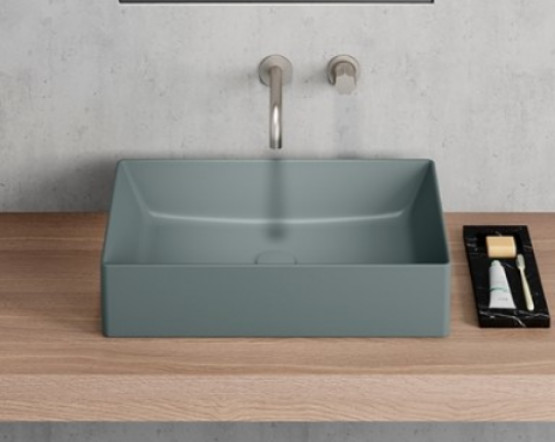 Раковина накладная 600х370 мм GSI KUBE X 945304 Agave Matte