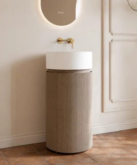 Тумба с раковиной ALTROBAGNO Чиа (Chia) 450 Velet Beige Oak/Matte Wt